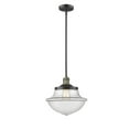 thumbnail image 1 of Innovations Lighting  Franklin Restoration Oxford - 1 Light 12" Stem Hung Mini Pendant Clear/Black Antique Brass, 1 of 5