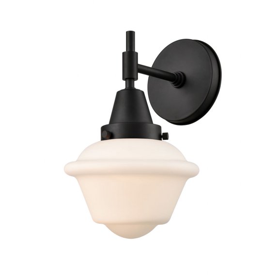 447-1W-BK-G531 Innovations Lighting Oxford - 1 Light Wall Sconce-11 Inches Tall and 7.5 Inches Wide-Matte Black Finish-Matte White Glass Color