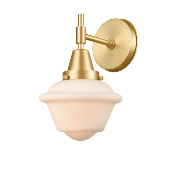 447-1W-SG-G531-Innovations Lighting-Oxford - 1 Light Wall Sconce-11 Inches Tall and 7.5 Inches Wide-Satin Gold Finish-Matte White Glass Color