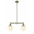 thumbnail image 1 of 209-AB-G531-Innovations Lighting-Oxford - 2 Light Island In Traditional Style-10 Inches Tall and 24 Inches Wide-Antique Brass Finish-Matte White Glass, 1 of 7