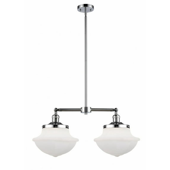 209-PC-G541 Innovations Lighting Oxford - 2 Light Island In Traditional Style-10 Inches Tall and 25 Inches Wide-Polished Chrome Finish-Matte White