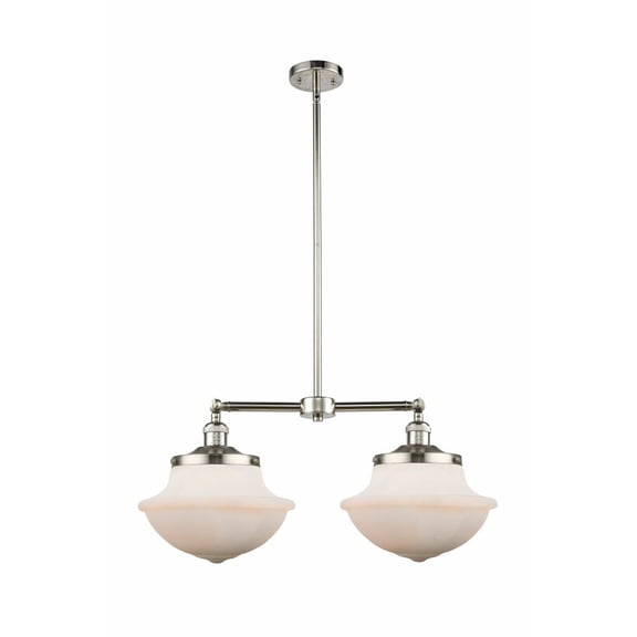 209-PN-G541 Innovations Lighting Oxford - 2 Light Island In Traditional Style-10 Inches Tall and 25 Inches Wide-Polished Nickel Finish-Matte White