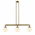 thumbnail image 1 of 213-BB-G531 Innovations Lighting Oxford - 3 Light Island In Traditional Style-10 Inches Tall and 40 Inches Wide-Brushed Brass Finish-Matte White Glass, 1 of 7