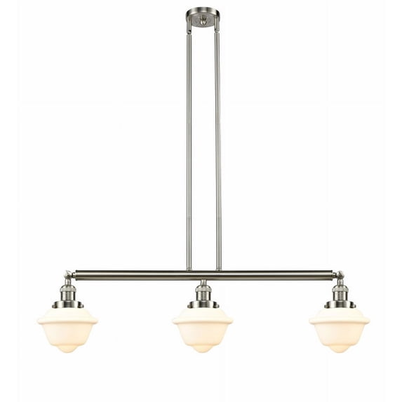 213-SN-G531 Innovations Lighting Oxford - 3 Light Island In Traditional Style-10 Inches Tall and 40 Inches Wide-Brushed Satin Nickel Finish-Matte
