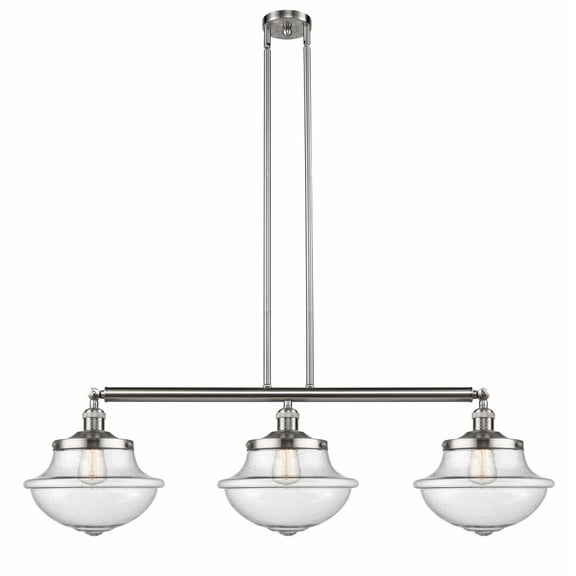 213-SN-G544 Innovations Lighting Oxford - 3 Light Island In Traditional Style-12 Inches Tall and 42 Inches Wide-Brushed Satin Nickel Finish-Seedy
