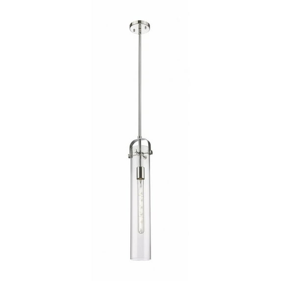 Innovations Lighting Pilaster - 1 Light 4" Stem Hung Pendant Clear/Polished Nickel