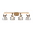 thumbnail image 1 of 423-4W-BB-G412-6SM Innovations Lighting Pilaster II Bell - 4 Light Bath Vanity-10.13 Inch Tall and 36.5 Inch Wide-Brushed Brass Finish-Light Smoke, 1 of 5
