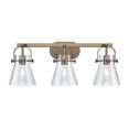 thumbnail image 1 of 423-3W-BB-G411-6SDY Innovations Lighting Pilaster II Cone - 3 Light Bath Vanity-10.13 Inch Tall and 26.5 Inch Wide-Brushed Brass Finish-Seedy Glass, 1 of 4