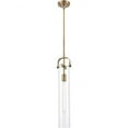 thumbnail image 1 of 413-1S-BB-4CL Innovations Lighting Pilaster-One Light Mini Pendant-9.38 Inches Wide by 17.13 Inches High-Brushed Brass Finish, 1 of 2