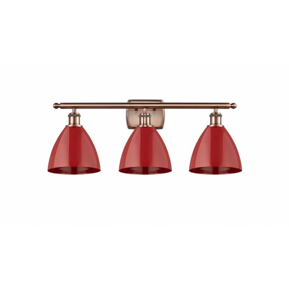 Innovations Lighting - Plymouth Dome - 3 Light Bath Vanity In Industrial