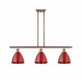 thumbnail image 1 of 516-3I-AC-MBD-75-RD Innovations Lighting Plymouth Dome - 3 Light Island In Industrial Style-10.75 Inches Tall and 36 Inches Wide-Antique Copper, 1 of 1