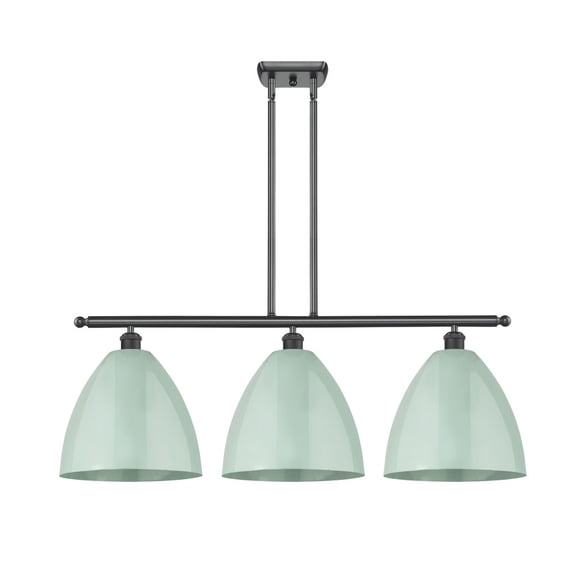516-3I-BK-MBD-12-SF Innovations Lighting Plymouth Dome - 3 Light Island In Industrial Style-14.25 Inches Tall and 38.5 Inches Wide-Matte Black