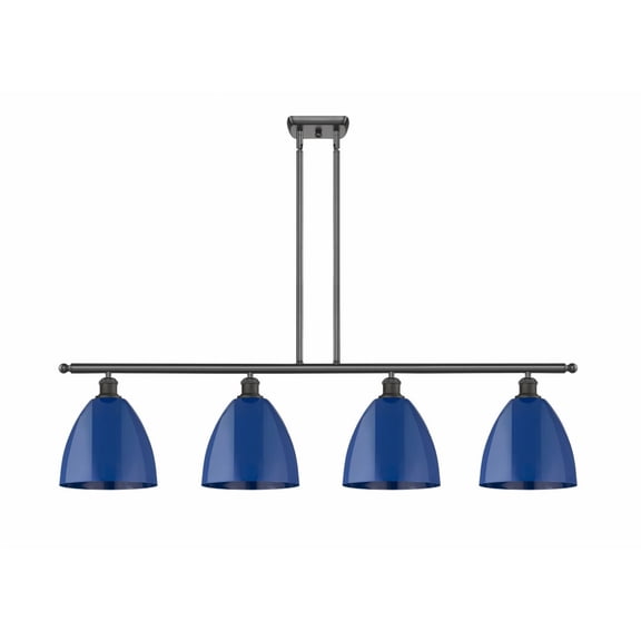 516-4I-OB-MBD-9-BL Innovations Lighting Plymouth Dome - 4 Light Island In Industrial Style-12.38 Inches Tall and 48 Inches Wide-Oil Rubbed Bronze