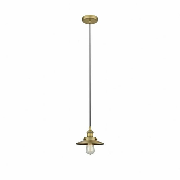 Innovations Lighting Railroad - 1 Light 8" Cord Hung Mini Pendant. Brushed Brass