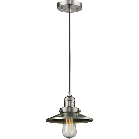Innovations Lighting Railroad - 1 Light 8" Cord Hung Mini Pendant Brushed Satin Nickel