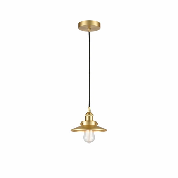 Innovations Lighting  Railroad - 1 Light 8" Cord Hung Mini Pendant. Satin Gold