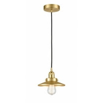 616-1PH-SG-M4 Innovations Lighting Railroad - 1 Light Cord Hung Mini Pendant In Modern Style-5.75 Inches Tall and 8 Inches Wide-Satin Gold Finish