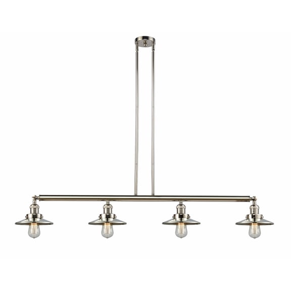 214-PN-M1 Innovations Lighting Railroad - 4 Light Island In Traditional Style-10 Inches Tall and 52.63 Inches Wide