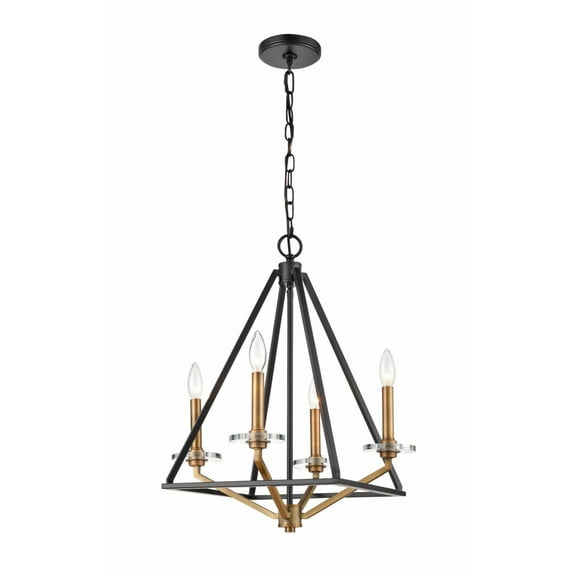 331-4MCR-BBG Innovations Lighting Raleigh - 4 Light Mini Chandelier-21 Inches Tall and 17.5 Inches Wide-Black Brushed Brass Finish -Traditional