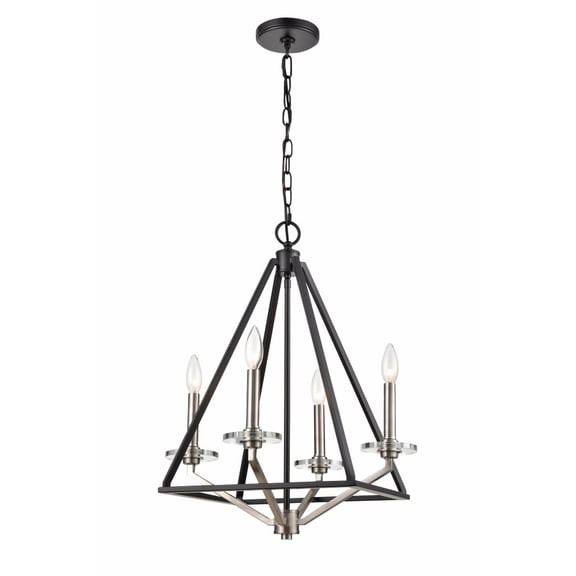 331-4MCR-BSN Innovations Lighting Raleigh - 4 Light Mini Chandelier-21 Inches Tall and 17.5 Inches Wide-Black Satin Nickel Finish -Traditional