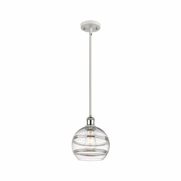 516-1S-WPC-G556-8CL Innovations Lighting Rochester - 1 Light Stem Hung Mini Pendant In Industrial Style-9.88 Inches Tall and 8 Inches Wide-White