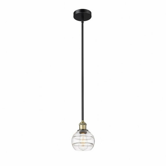 616-1S-BAB-G556-6CL-Innovations Lighting-Rochester - 1 Light Stem Hung Mini Pendant In Industrial Style-7.38 Inches Tall and 5.88 Inches Wide-Black