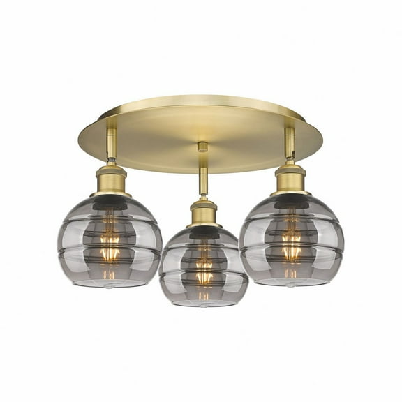 Innovations Lighting - Rochester - 3 Light Flush Mount In Industrial Style-8.88