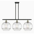 thumbnail image 1 of 516-3I-BAB-G556-12CL Innovations Lighting Rochester - 3 Light Stem Hung Island In Industrial Style-13.88 Inches Tall and 38.5 Inches Wide-Black, 1 of 7