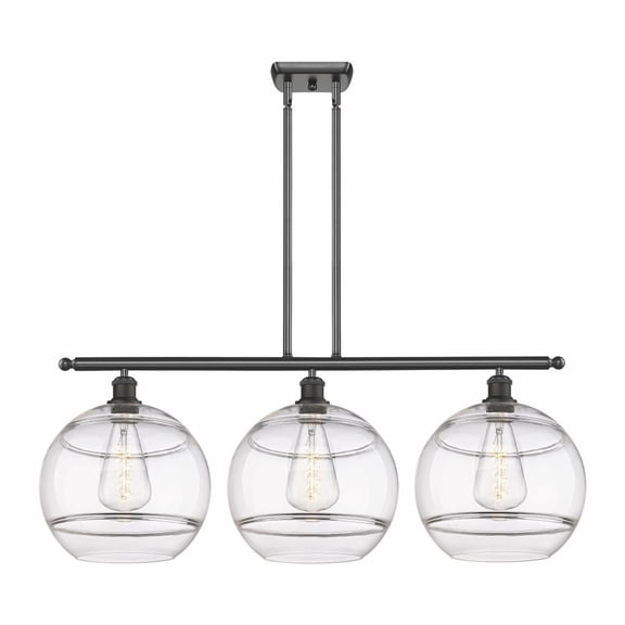 Innovations Lighting - Rochester - 3 Light Stem Hung Island In Industrial