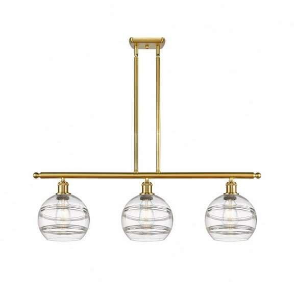 Innovations Lighting - Rochester - 3 Light Stem Hung Island In Industrial