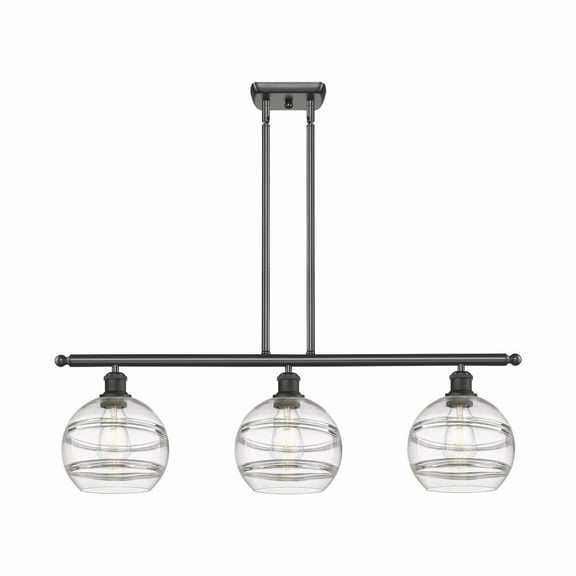 Innovations Lighting - Rochester - 3 Light Stem Hung Island In Industrial