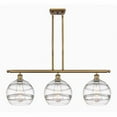 thumbnail image 1 of 516-3I-BB-G556-10CL Innovations Lighting Rochester - 3 Light Stem Hung Island In Industrial Style-12.13 Inches Tall and 36.5 Inches Wide-Brushed Brass, 1 of 7