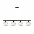 thumbnail image 1 of 516-4I-BK-G556-8CL Innovations Lighting Rochester - 4 Light Stem Hung Island In Industrial Style-10.38 Inches Tall and 48 Inches Wide-Matte Black, 1 of 7