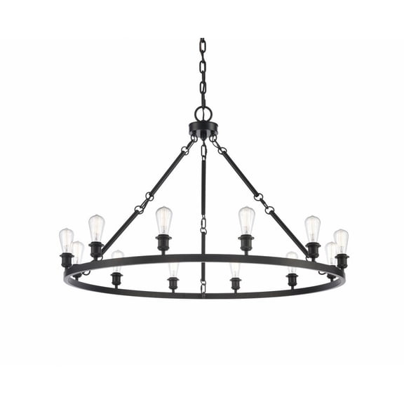 Innovations Lighting - Saloon - 12 Light Chandelier In Industrial Style-42.88