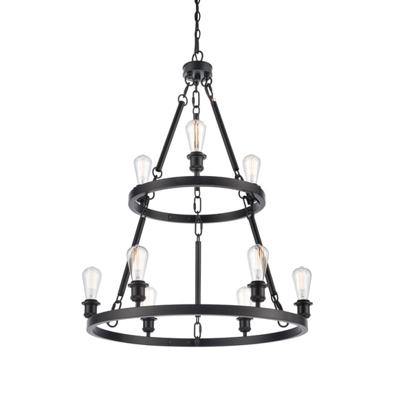 Innovations Lighting - Saloon - 9 Light Chandelier In Industrial Style-39 Inches