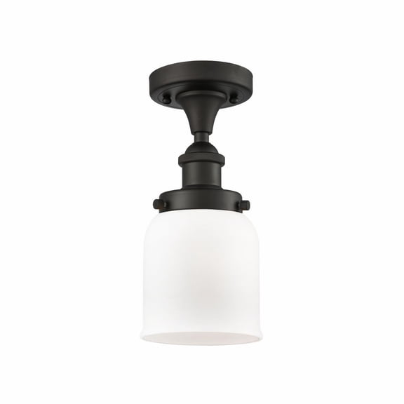916-1C-OB-G51-Innovations Lighting-Bell - 1 Light Semi-Flush Mount In Industrial Style-11 Inches Tall and 5 Inches Wide-Oil Rubbed Bronze Finish-Matte