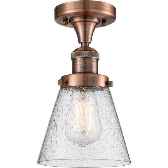 Innovations Lighting - Small Cone-One Light Semi-Flush Mount-6.5 Inches Wide by