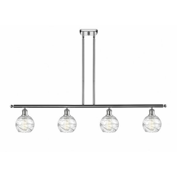 516-4I-PC-G1213-6 Innovations Lighting Athens Deco Swirl - 4 Light Island In Industrial Style-8 Inches Tall and 46 Inches Wide-Polished Chrome