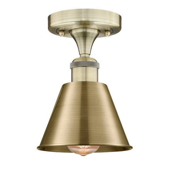 Innovations Lighting  Smithfield - 1 Light 7" Semi-Flush Mount Antique Brass