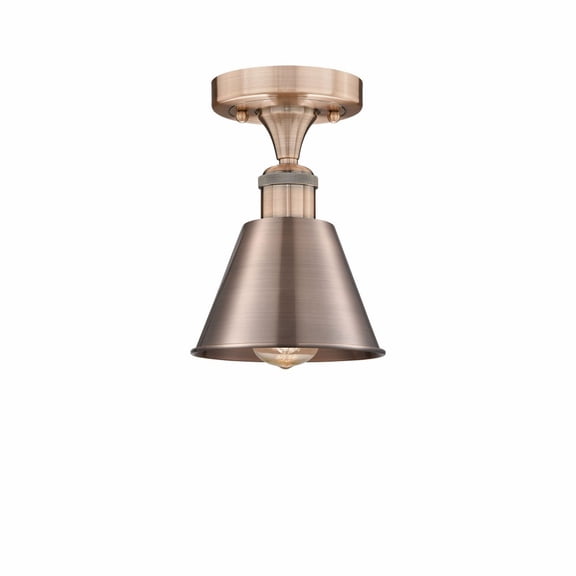 Innovations Lighting  Smithfield - 1 Light 7" Semi-Flush Mount Antique Copper