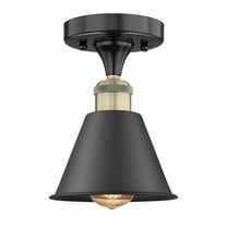 Innovations Lighting  Smithfield - 1 Light 7" Semi-Flush Mount Black Antique Brass/Matte Black