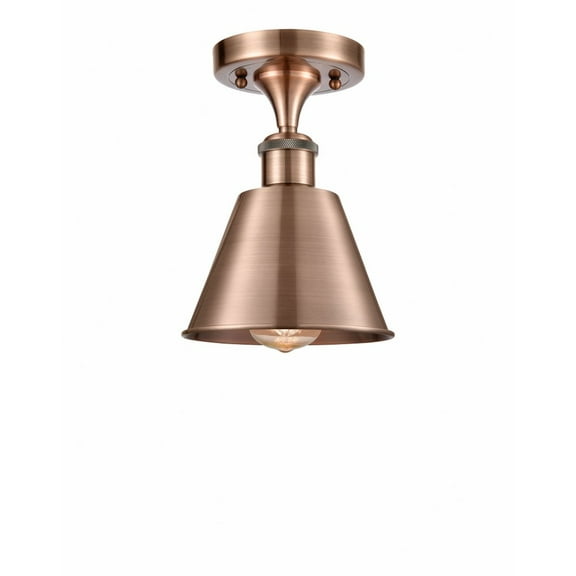 Innovations Lighting - Smithfield - 1 Light Semi-Flush Mount Antique Copper