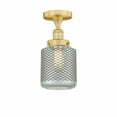 thumbnail image 1 of Innovations Lighting  Stanton - 1 Light 6" Semi-Flush Mount Satin Gold/Clear Wire Mesh, 1 of 5