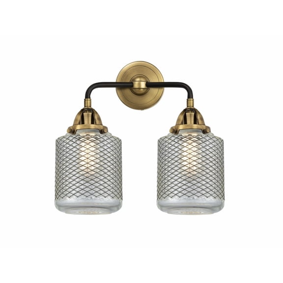 288-2W-BAB-G262 Innovations Lighting Stanton - 2 Light Bath Vanity-14.13 Inches Tall and 14 Inches Wide-Black Antique Brass Finish-Clear Wire Mesh
