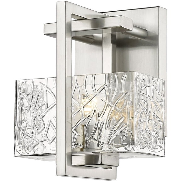 312-1W-SN-CL Innovations Lighting Striate - 1 Light Bath Vanity In Art Deco Style-8 Inches Tall and 5.25 Inches Wide-Brushed Satin Nickel