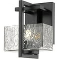 thumbnail image 1 of 312-1W-BK-CL Innovations Lighting Striate - 1 Light Bath Vanity In Art Deco Style-8 Inches Tall and 5.25 Inches Wide-Matte Black Finish-Halogen, 1 of 5
