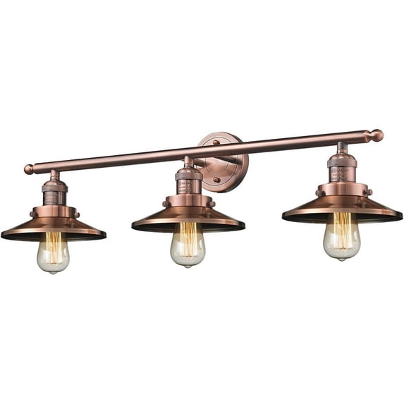 Innovations Lighting - Three Light Railroad Wall Bracket-32 Inches Wide by 10