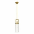 thumbnail image 1 of Innovations Lighting  Utopia - 1 Light 15" Stem Hung Pendant Clear/Brushed Brass, 1 of 5