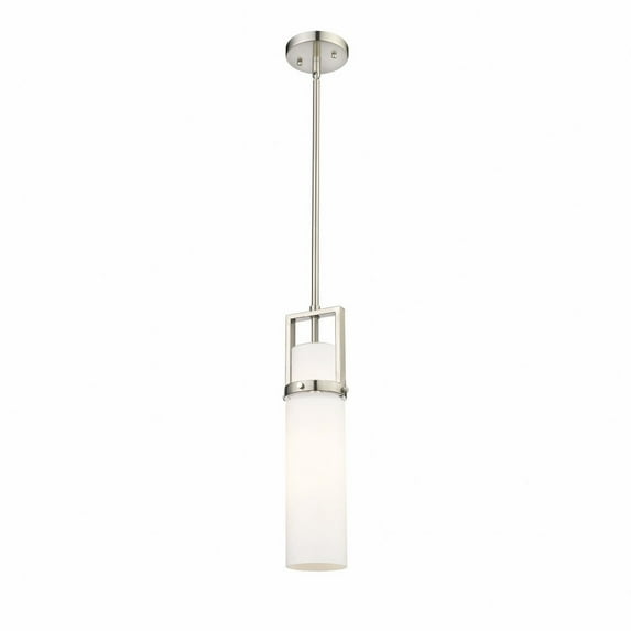 Innovations Lighting Utopia - 1 Light 15" Stem Hung Pendant Satin Nickel/Matte White