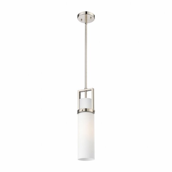 Innovations Lighting Utopia - 1 Light 15" Stem Hung Pendant Polished Nickel/Matte White